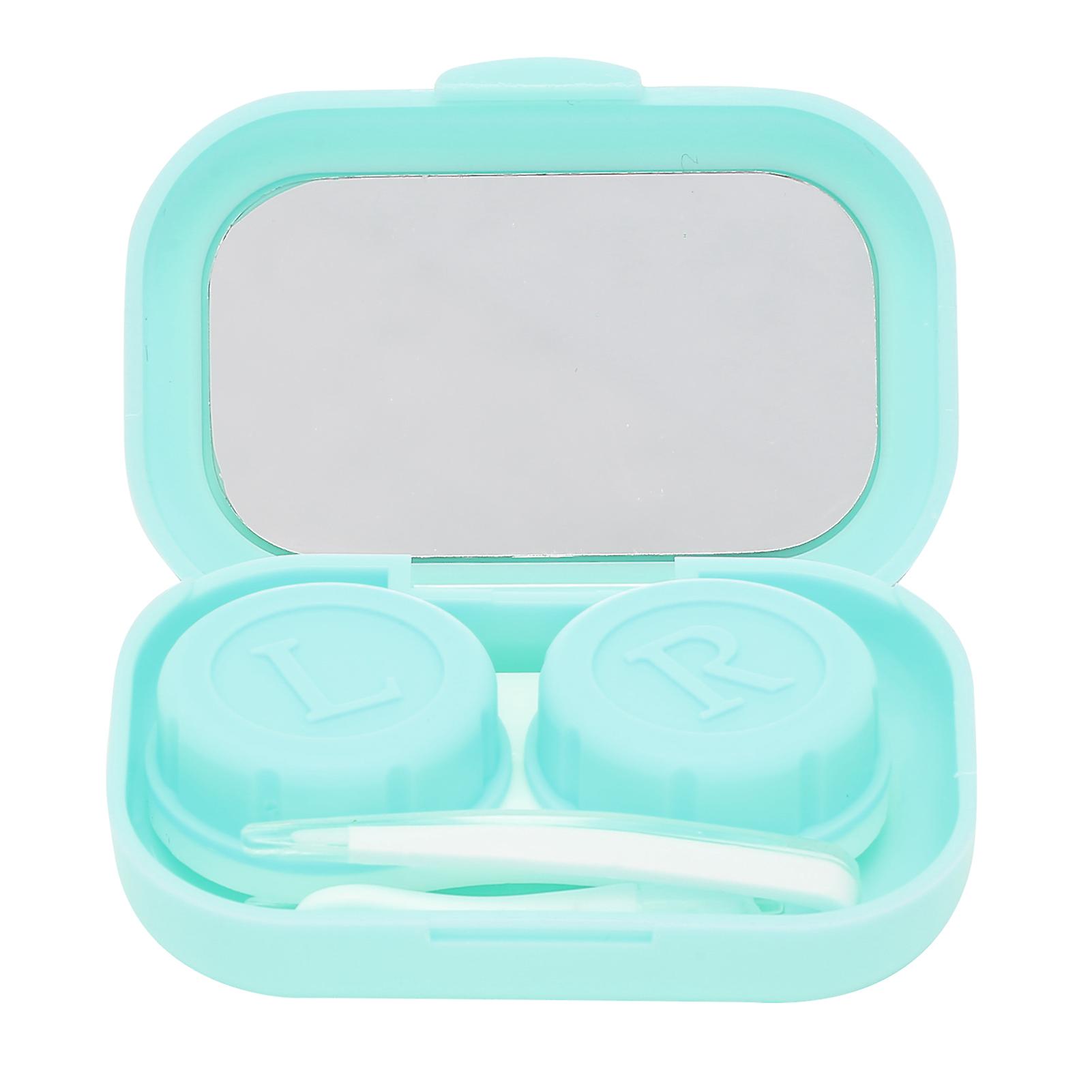 Contact Lens Case Cute Portable Contact Lens Container Holder Box Soak Storage KitGreen