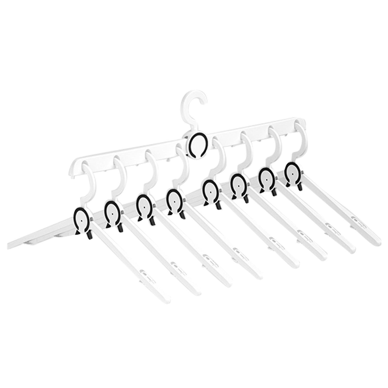 Multi-Purpose Folding Coat Hanger Set Space-Saving Design Non-Slip Plastic Clothes Rack Lightweight Durable 1 Large Plus 8 Hangers for Home Us