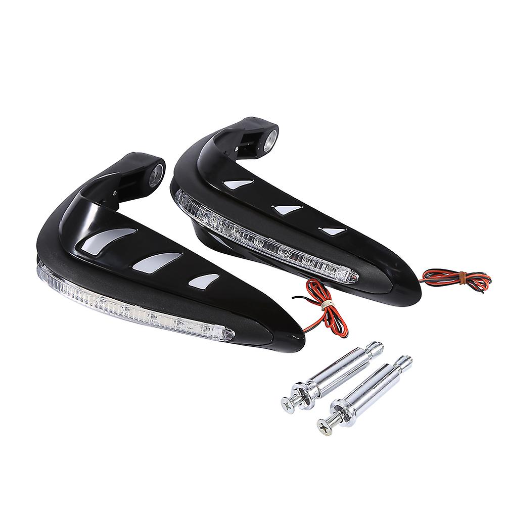 Universal Handlebar Hand Protector with LED Light 1 Pair Motorcycle Hand Guards Black Durable Windproof Safety