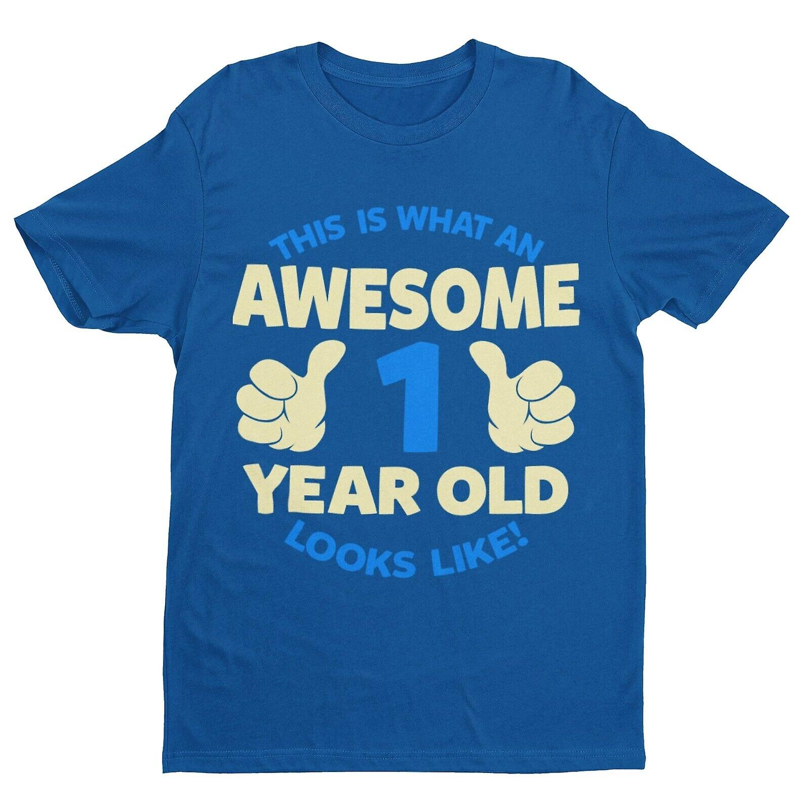Boys 1st Birthday T Shirt This Is What An Awesome 1 Year Old Looks Like Gift