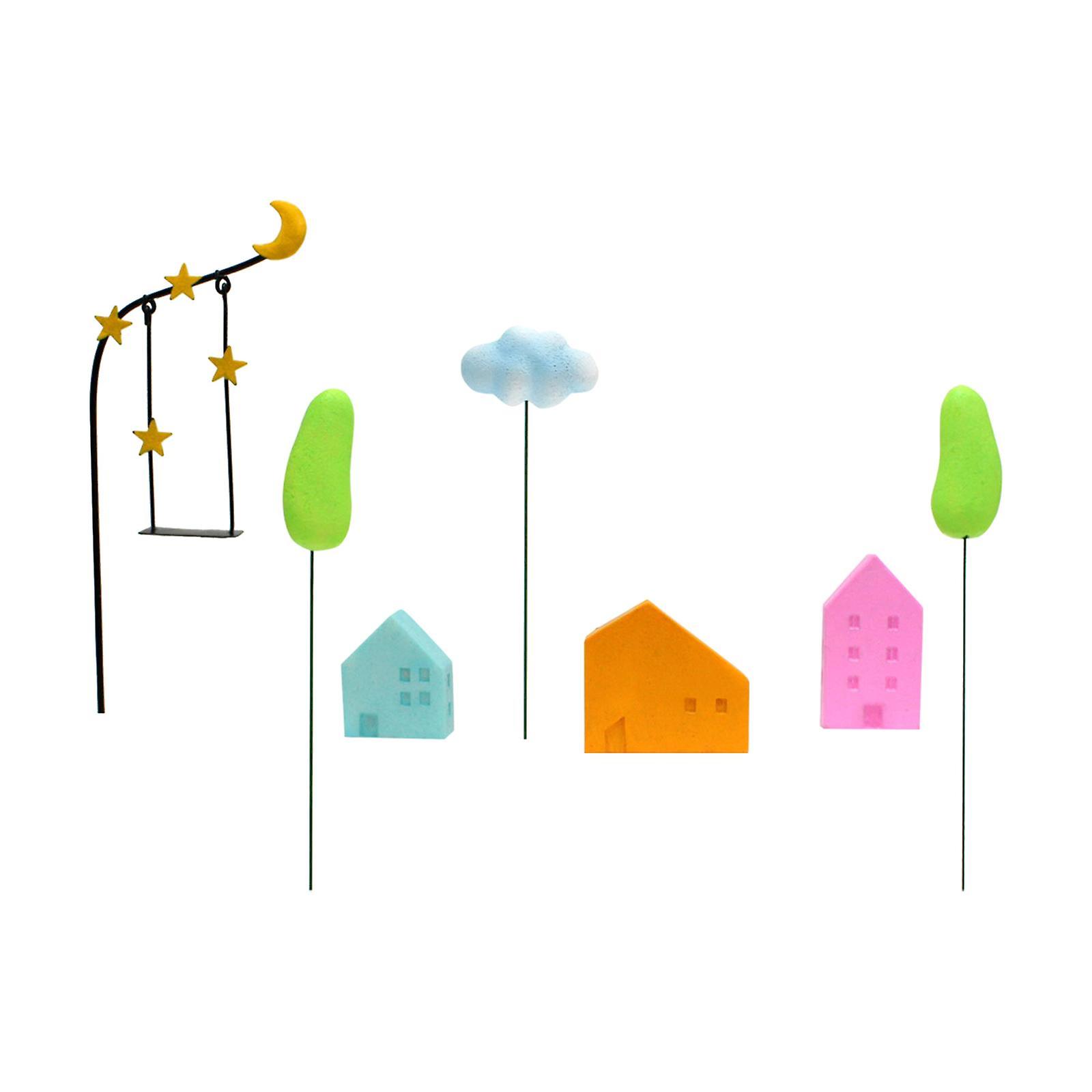 7xマイクロランドスケープオーナメントガーデンポットデコレーションアクセサリー、工芸品、マイクロランドスケープヤード、盆栽のための樹脂家木雲