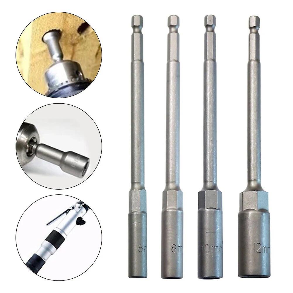 4pcs Extended Electric Drill Allen Head Screw Nut Driver Bit Impact Drills Adapter Socket Wrench Adapter Extension Bar~14377