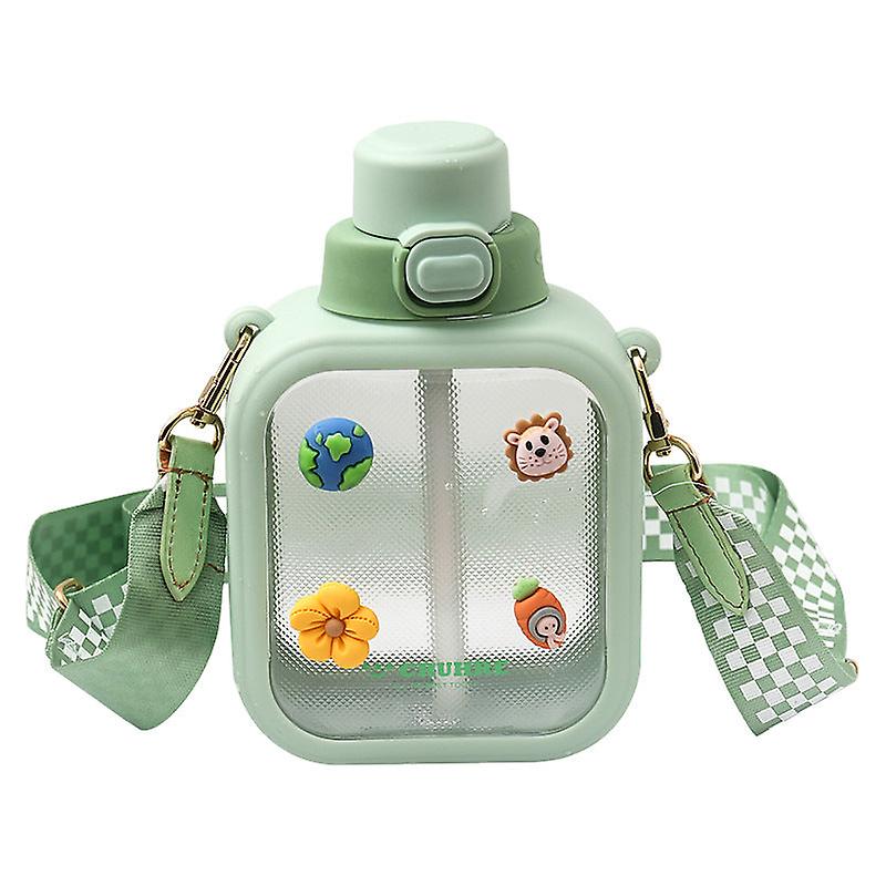 Kids Water Drinking Bottle Cute For Child Good-looking Portable With Straw Crossbody Drop-resistant