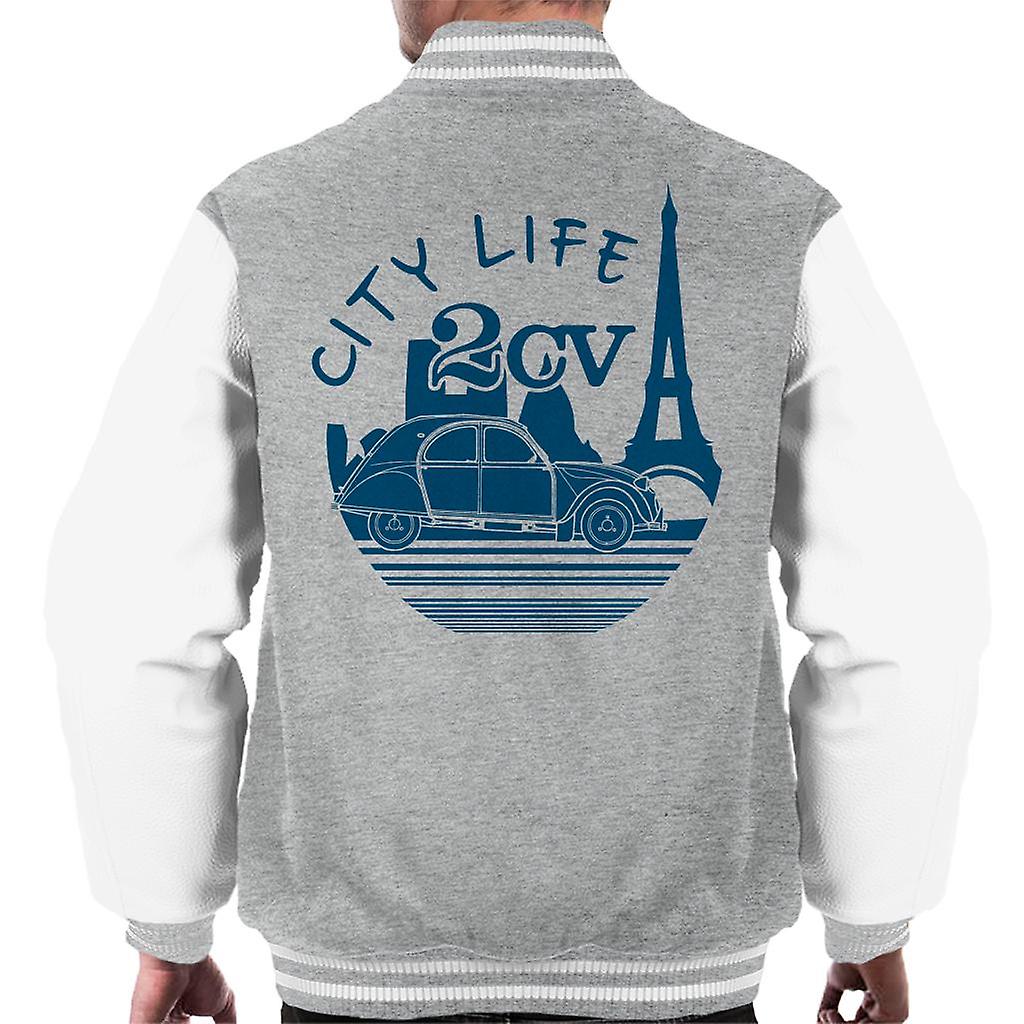 Citroen 2CV City Life Paris For Light Men's Varsity Jacket