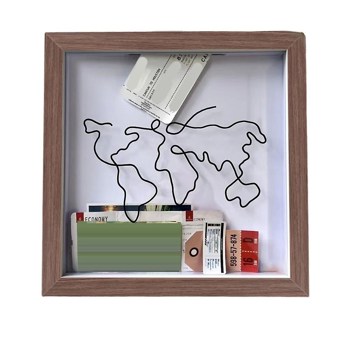 1PCS Adventure Archive Box, Travel Shadow Box, Ticket Shadow Box with Slot, Memory Boxes for Keepsa