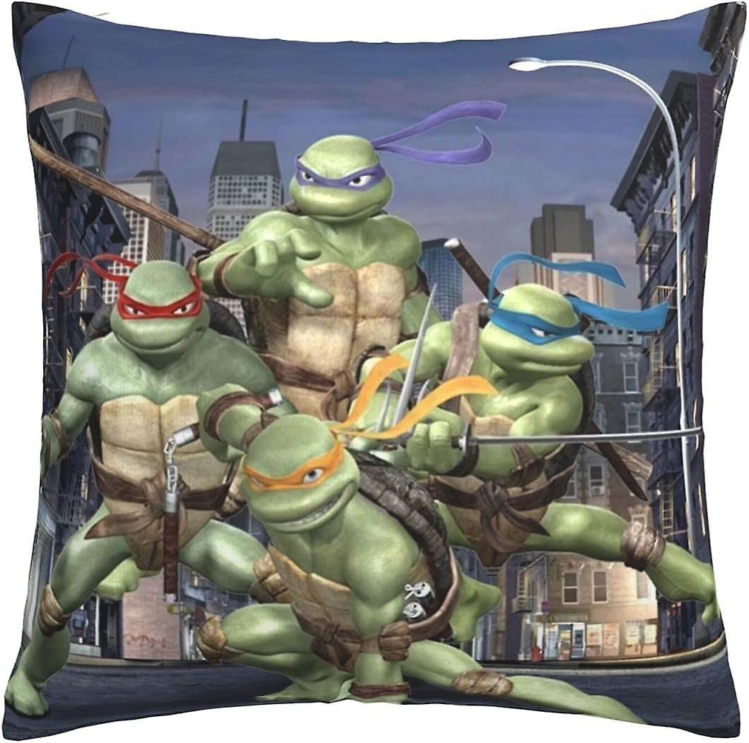 Tmnt Soft Cushion Covers 45 X 45 Cm Square Throw Pillowcases Comfy Decorative Throw Pillow Cases Luxury Pillow Cover For Sofa Bedroom With Invisible Z