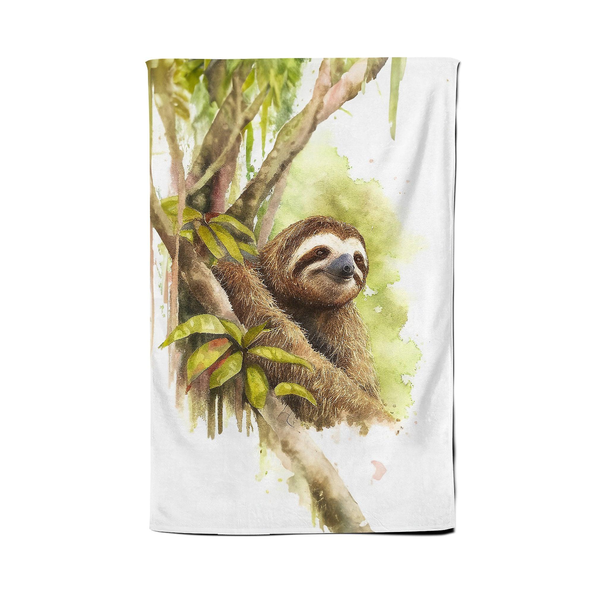 Sloth Watercolour Tea Towel