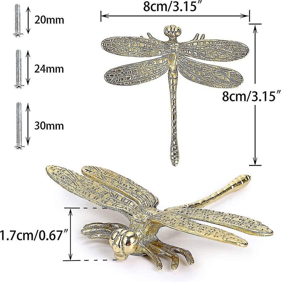 2 Packs Brass Drawer Knobs Pull Handle, Cupboard Wardrobe Cabinet Dresser Handle Acsergery Gift