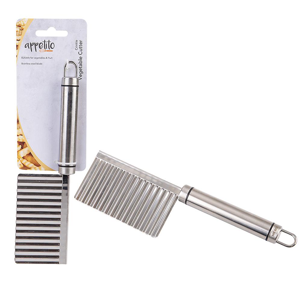 Appetito Dishwasher Safe Ruffle Cut Stainless Steel Crinkle Vegetable Cutter