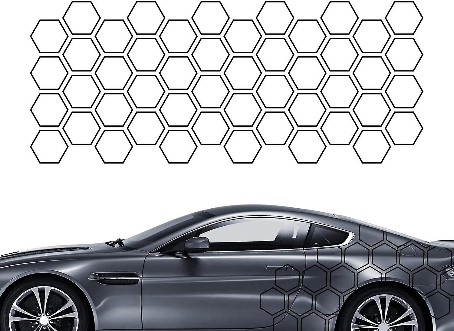Honeycomb Sticker for Car - Car Door Side Decoration - Geometric Pattern Cute Bees Sticker, Self-Adhesive Scratch Decal
