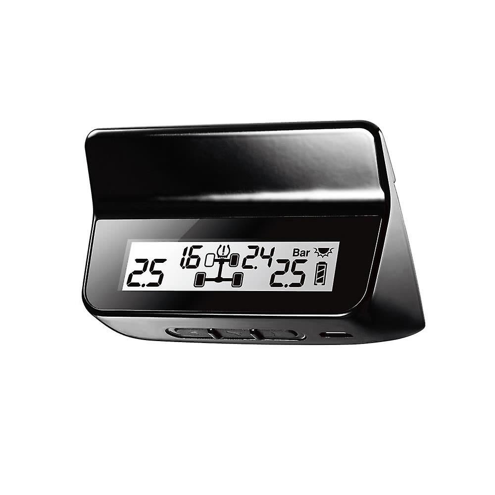 Diy Tpms Car Tire Pressure Monitoring System With Lcd Display 4 Valve-cap Sensors Bar Psi Unit