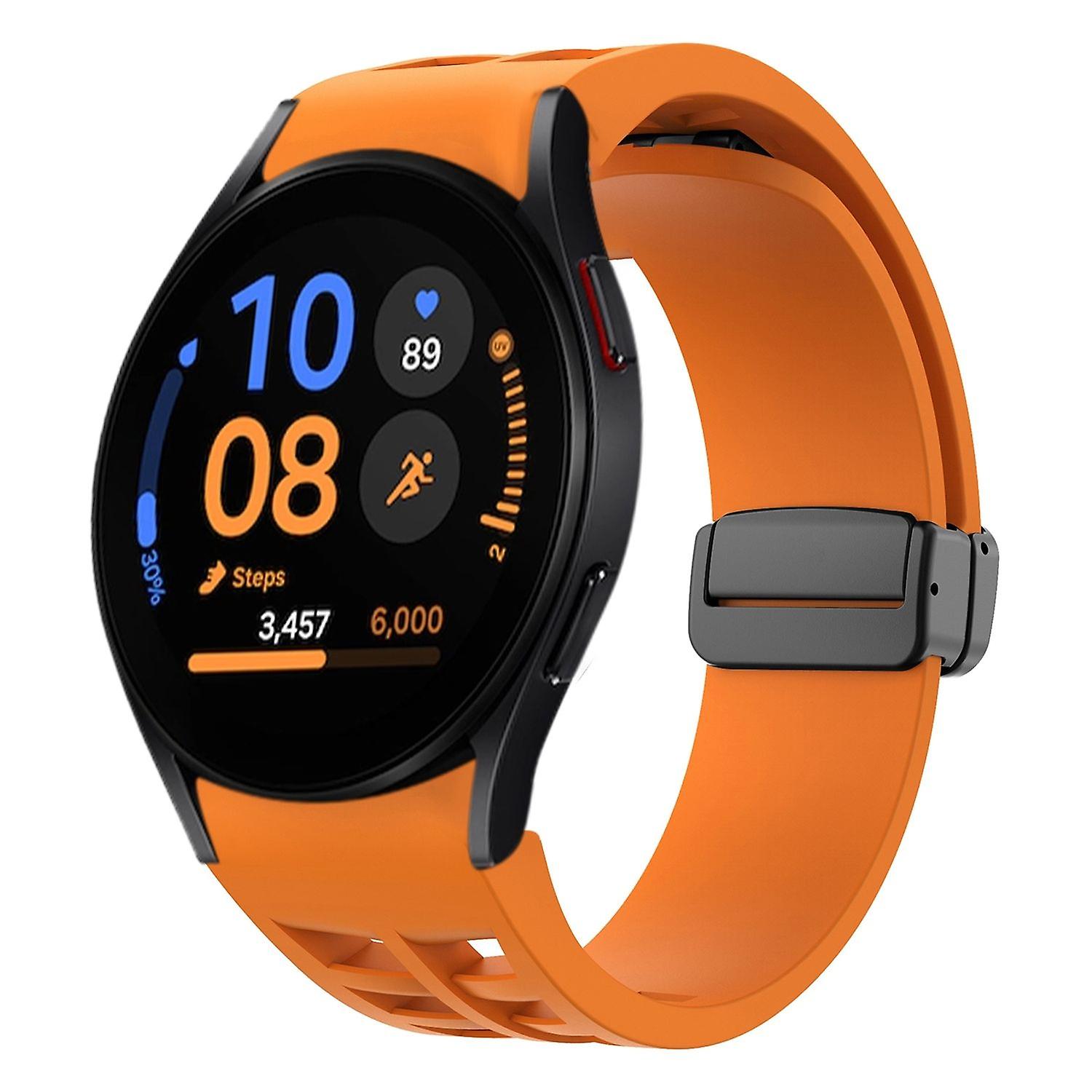 适用于三星 Galaxy Watch FE / 6 / 5 / 4 40 毫米硅胶表带橙色