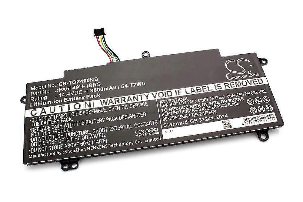 vhbw-batterij compatibel met Toshiba Tecra Z40-A-12V, Z40-A-132, Z40-A-138, Z40-A-12X, Z40-A-12Z, Z40-A-13H, Z40-A-12P notebook (3800 mAh, 14,4 V, Li-ion)