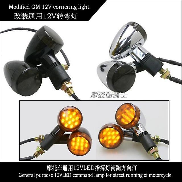 Motorcycle General LED Command Lights Left and Right Modified Accessories Turn Signals, Street Running Direction Lights, Super Bright 12V Turning Ligh