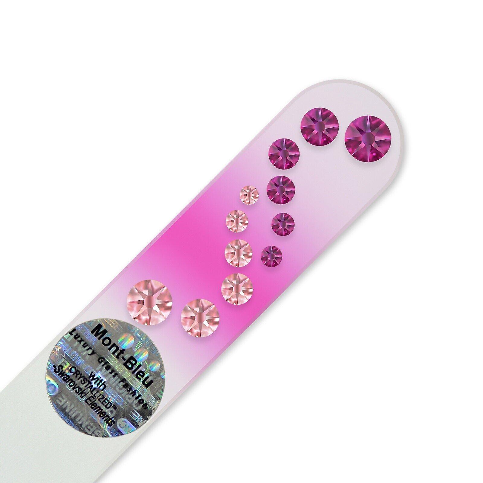 Small nail file with crystals WAC-S1-6 - Fuchsia - Light Rose