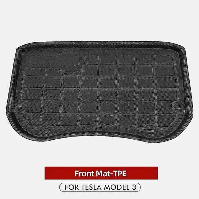 Model3 2021 Mat Car Front & Rear Trunk Mat Non-slip Cargo Tray Pad For Tesla Model 3 Accessories Tpe Waterproof Trunk Mats New!