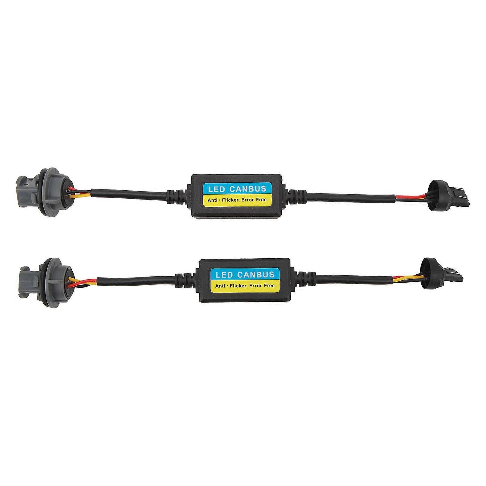 2 Pcs Brake Light Decoder 12V Brake Lamp Anti Flicker Error Canceller Decoder for 7443 T20 Plug Brake Light