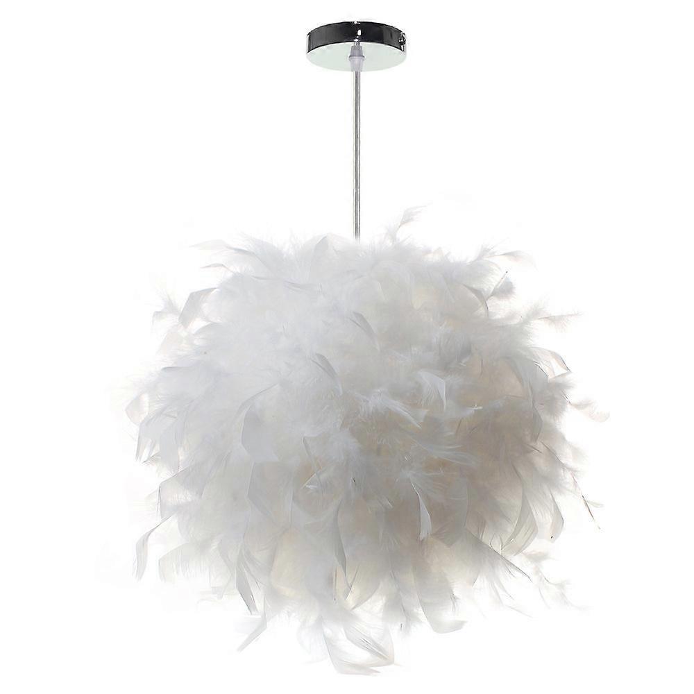 Feather Pendant Chandelier 30 cm E27 9W White