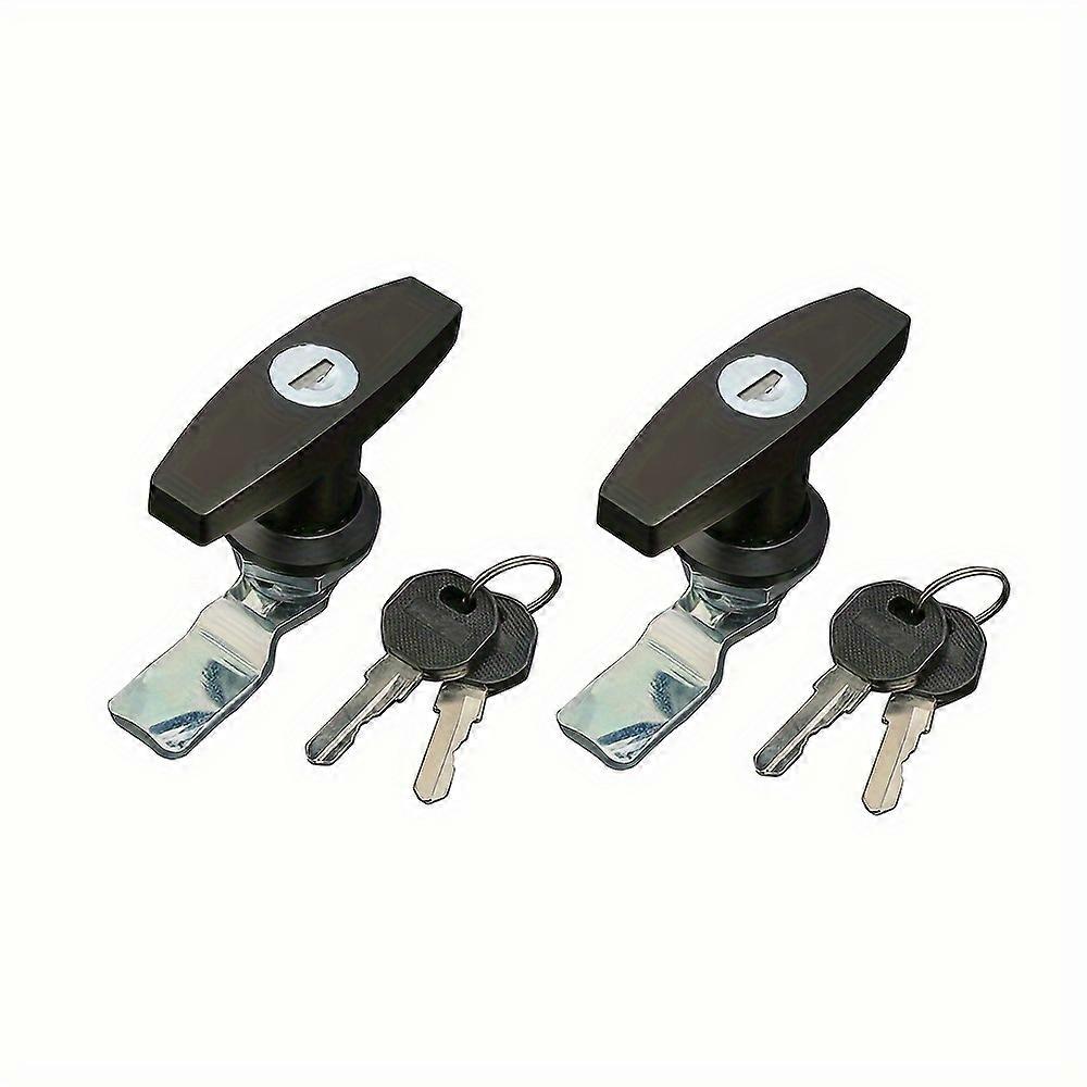 2-Piece Heavy-Duty Zinc Alloy T-Handle Locks For Trucks, Rvs & Toolboxes - Weatherproof & Anti-Theft
