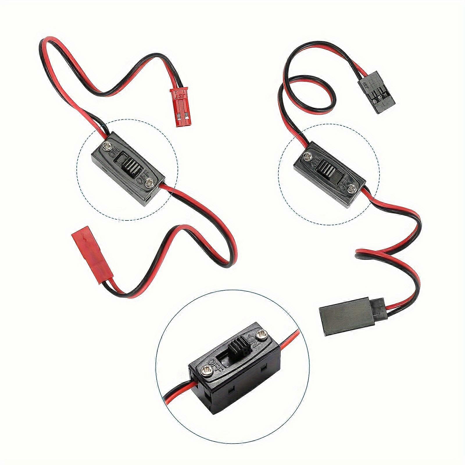 2pcs RC Model On/Off Power Switch Receiver, Connector Compatible For RC 1/10 1/8 1/18 1/24 Car Crawler Buggy Multicopter Airplane