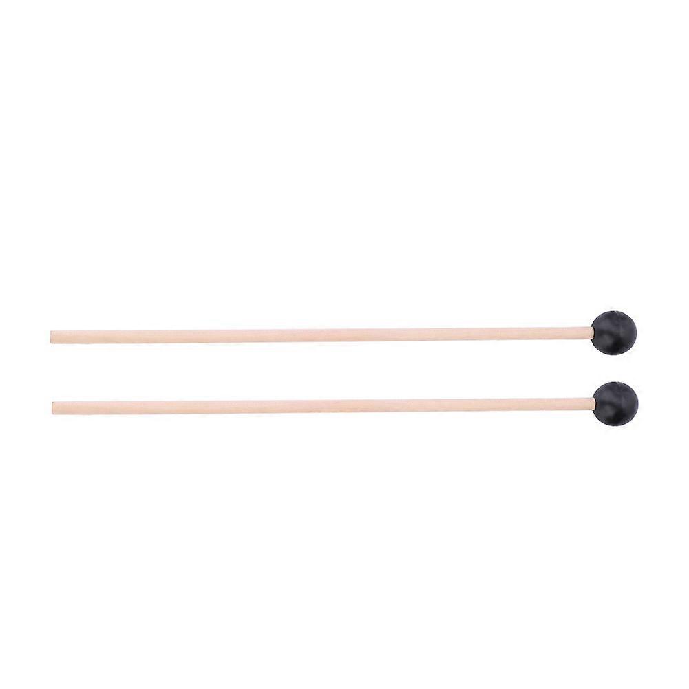 1 Pair Keyboard Marimba Mallets Smooth Wooden Handle Rubber Mallets Instrument Accessory