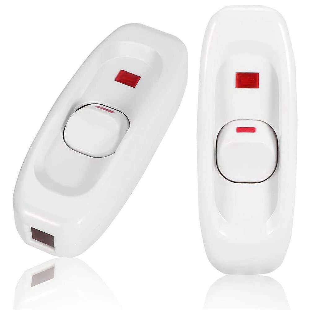 Cordon Commutateur Avec, Basculante Pour Lampe, Cordon Interrupteur, Interrupteur de Lampe, Inline on/Off Interrupteur, 2 Pices 250V 10A Inline ON/OFF