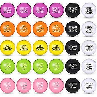 30 Stück Motivations-Stress-Bälle Inspirierende Hand-Übungsbälle Zitate Stressabbau-Bälle Handangstball Bunte Stress-Schaum-Bälle für Erwachsene