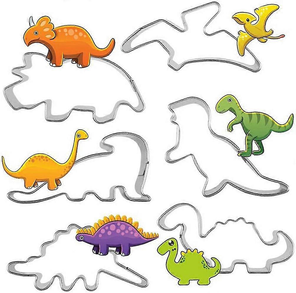 6 pieces stainless steel dinosaur cutter cookie cutter cookie cutter cookie cutter use in cookies biscuits fondant