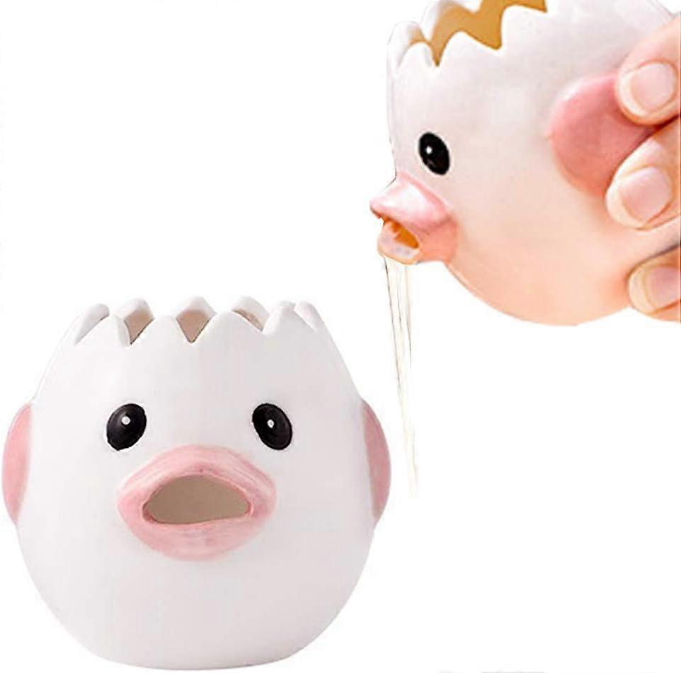 2Pcs Egg Separator Egg Yolk White Separator, Ceramic Creative Cute Cartoon Style Egg Filter Splitter Opeaner Automatic Separation Kitchen Cooking Tool