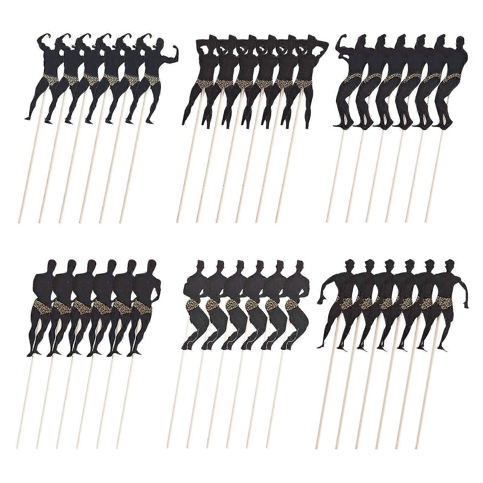 36pc disposable drink dessert decorative straws bodybuilding pattern paper straw