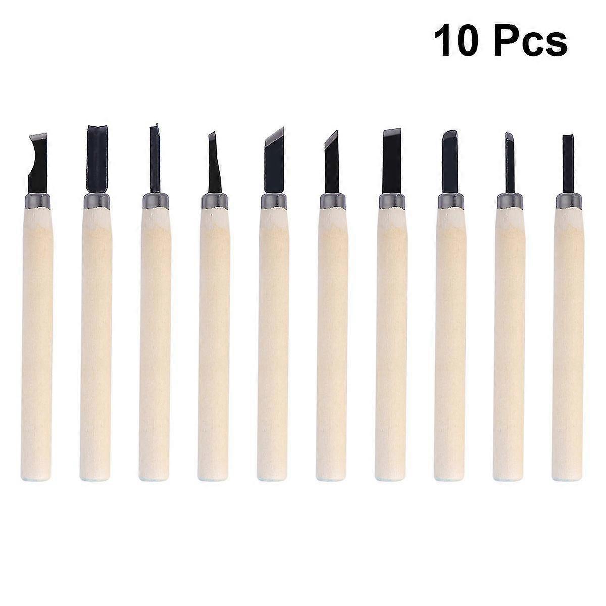 10pcs Wood Carving Hand Chisel Tool Set Cutters Carving Handmade Tools Woodworking Professional Gouges Kit