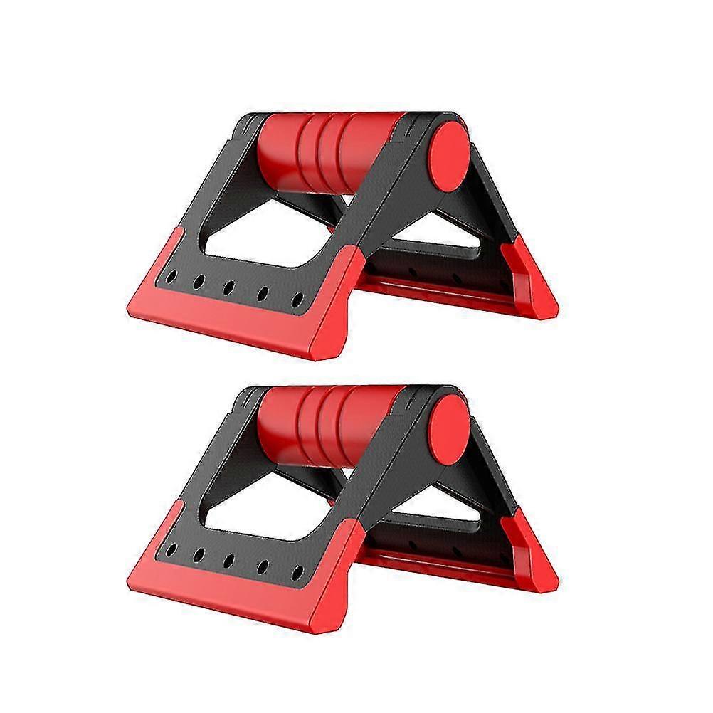 1 Pair Foldable Push-up Bracket Home Use Fitness Push-ups Stand Push-up Rack Fitness Equipment (red)