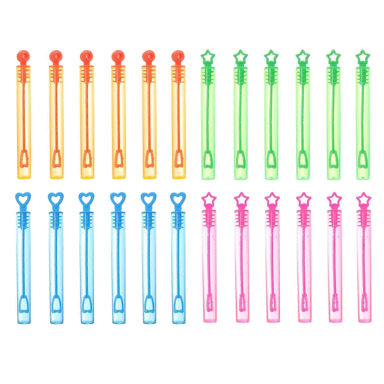 24 Pcs Empty Bubble Wands Kids Mini Bubble Wands Summer Toys(Random Color)