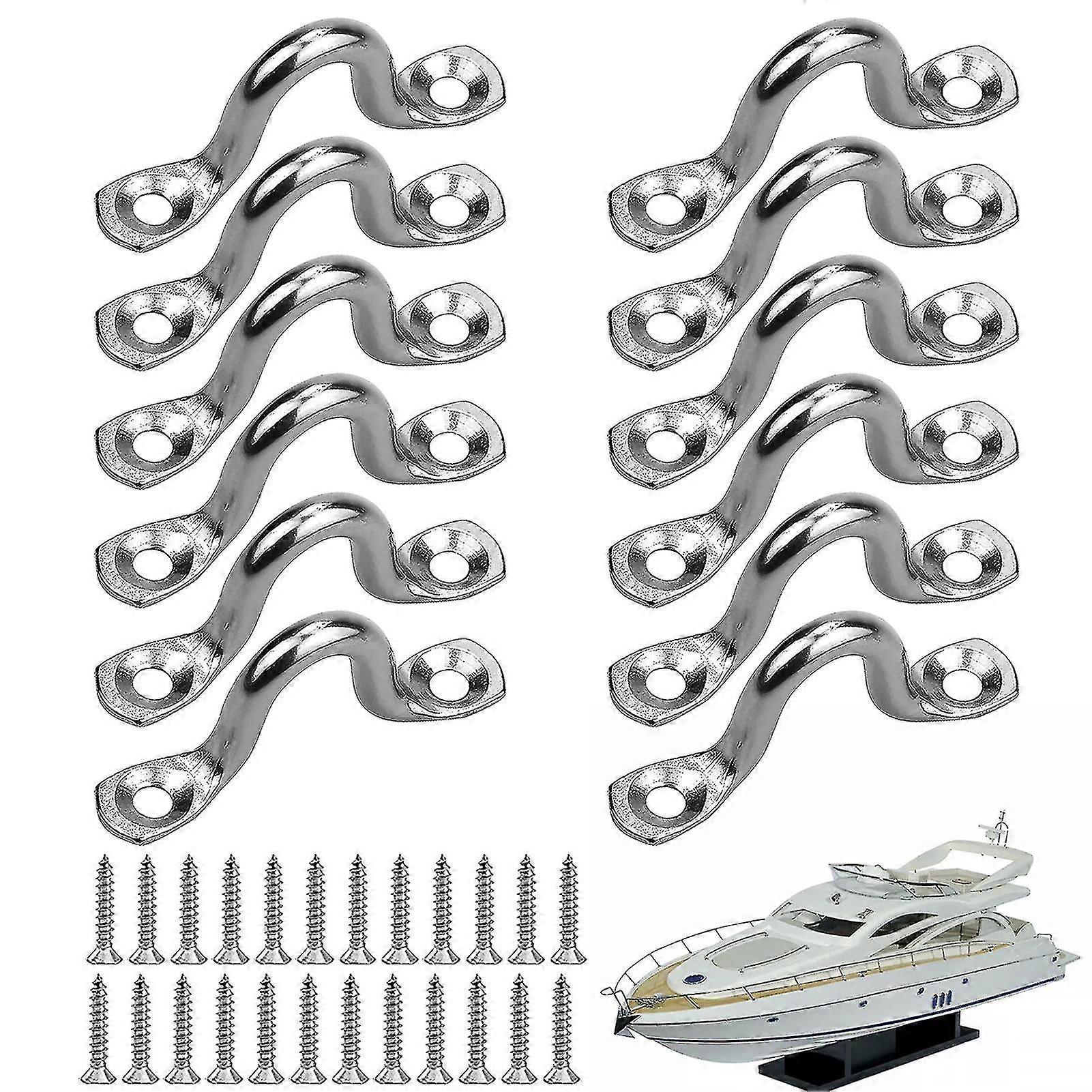 12 stk rustfritt stål solid båthåndtak anti-rust og fint håndverk egnet for innendørs utendørs