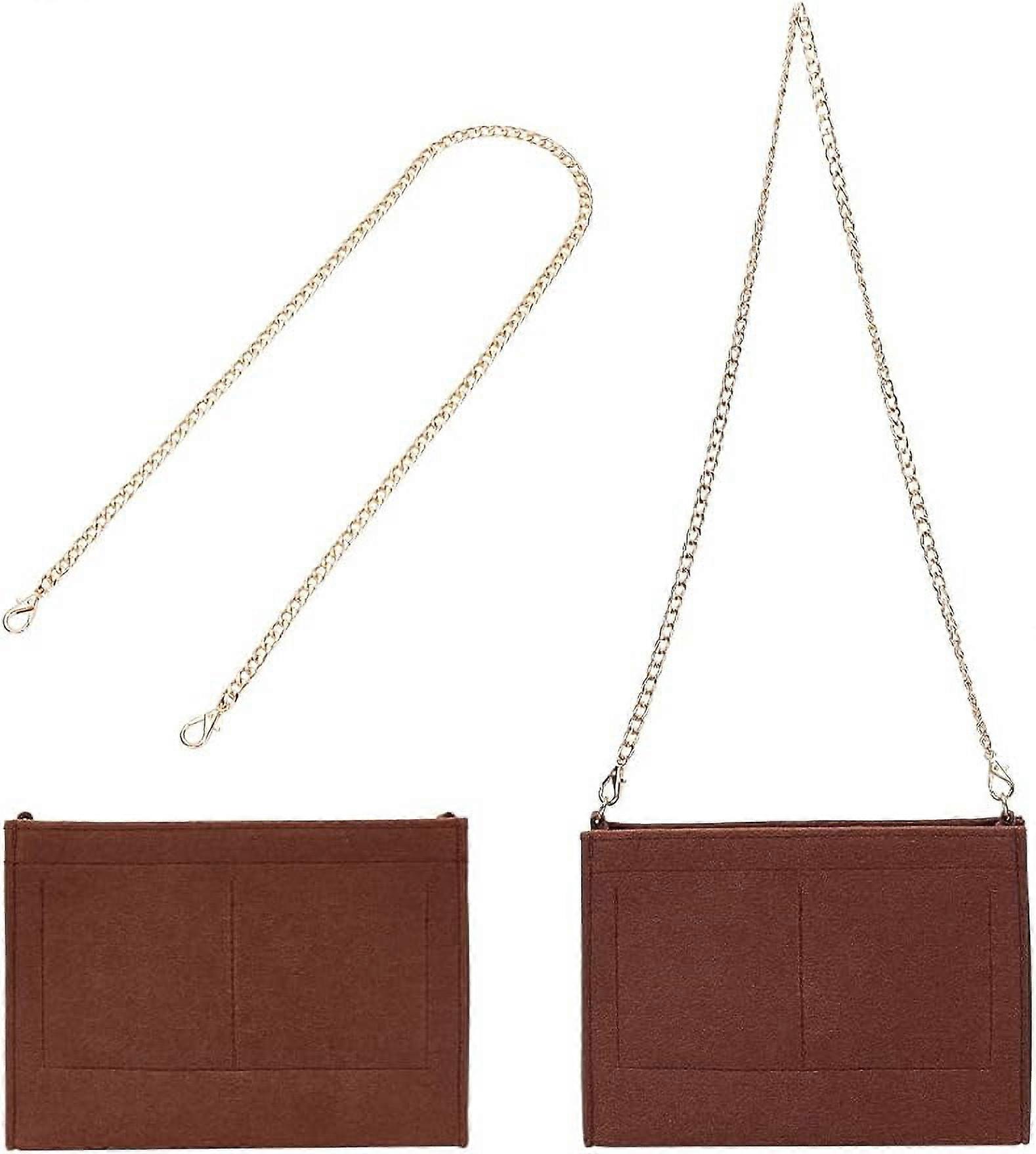 Purse Organizer Insert for Handbags Felt Tote Bag Divider Pocket Inside with Handbag Chain Straps Clutch Crossbody Conversion Kit with Eyelet for Purs
