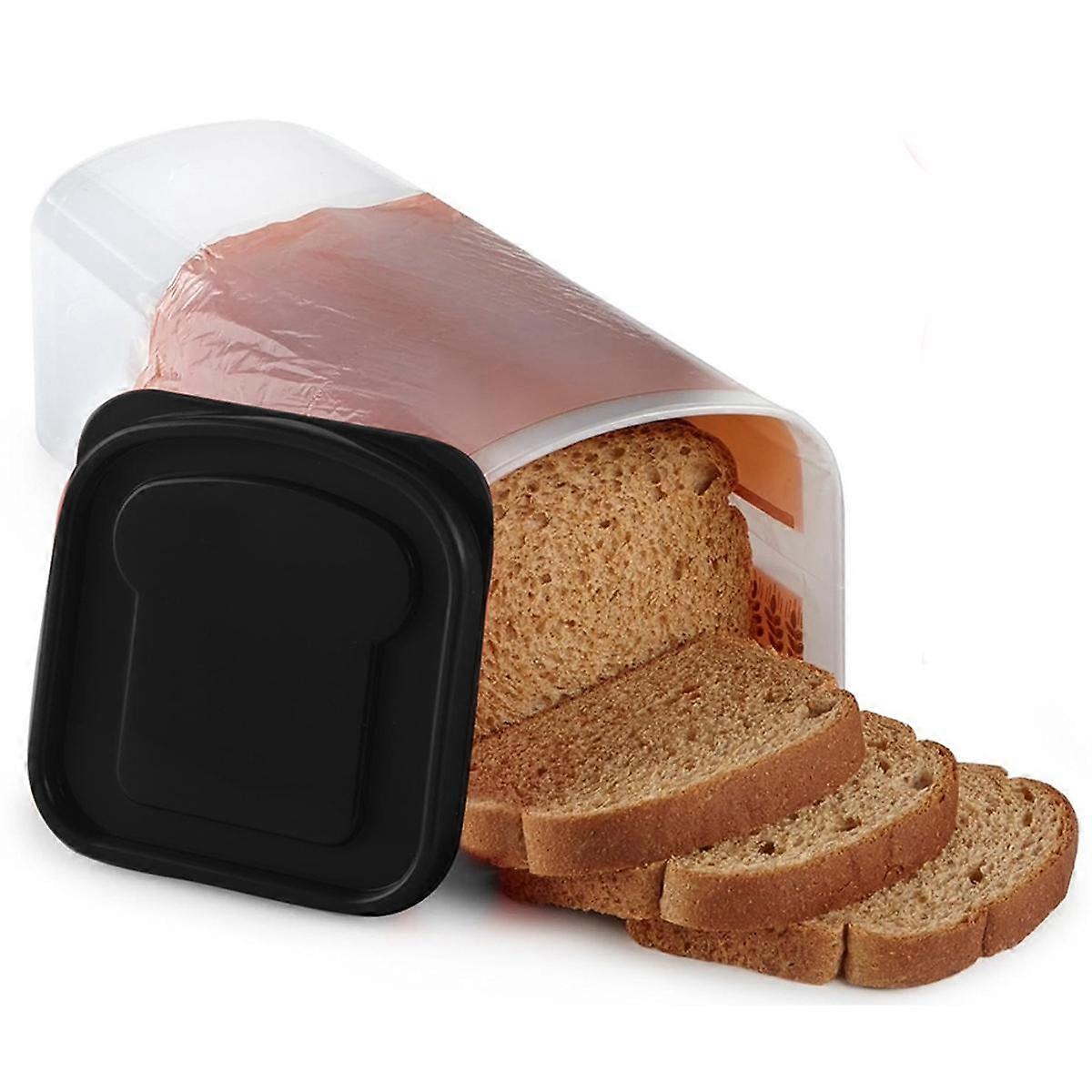 Transparent Bread Box Plastic Fresh-Keeping Toast Storage Holder with Lid Bread Crisper Bread Stora