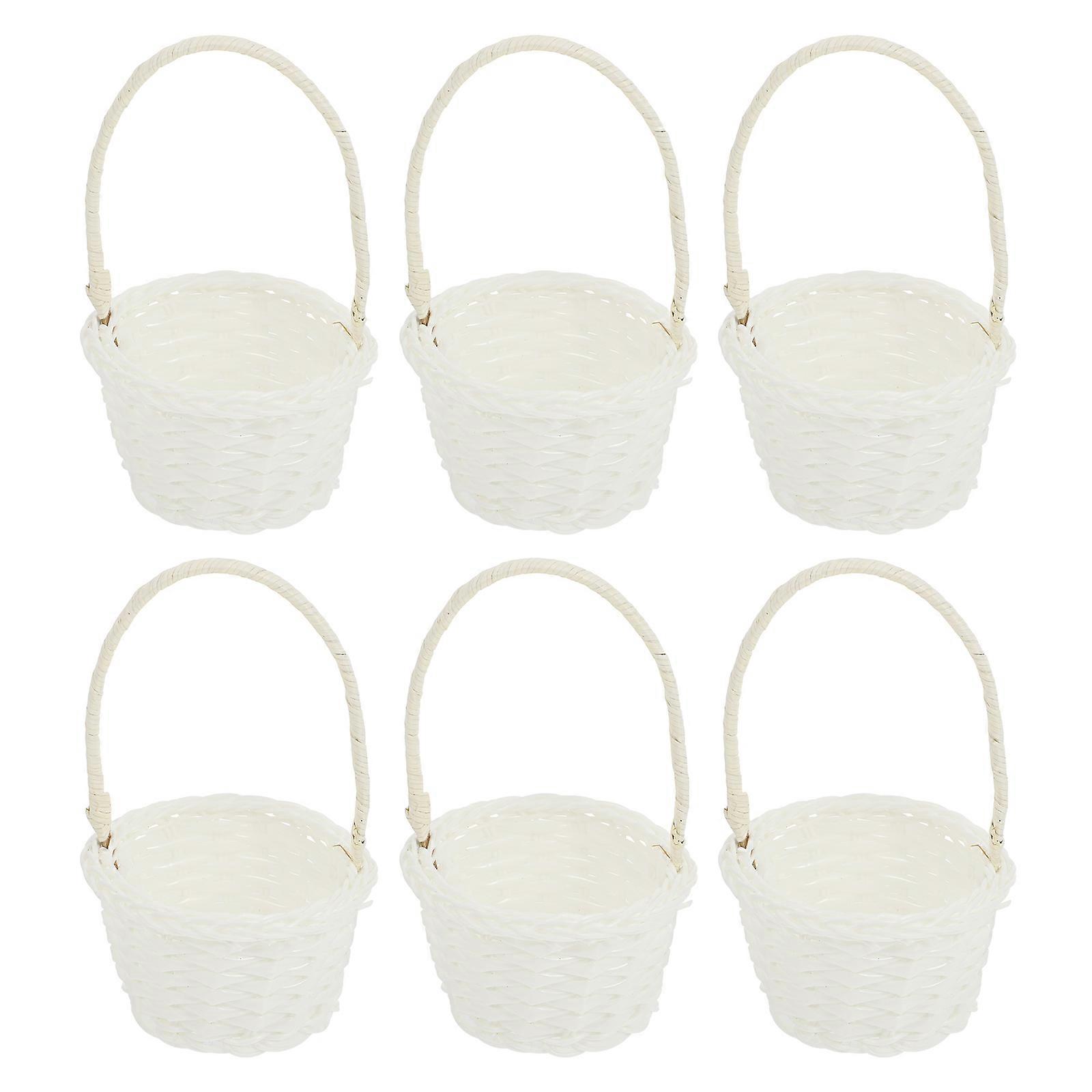 6pcs Durable Woven Baskets Distinctive Rattan Baskets Premium Picnic Baskets