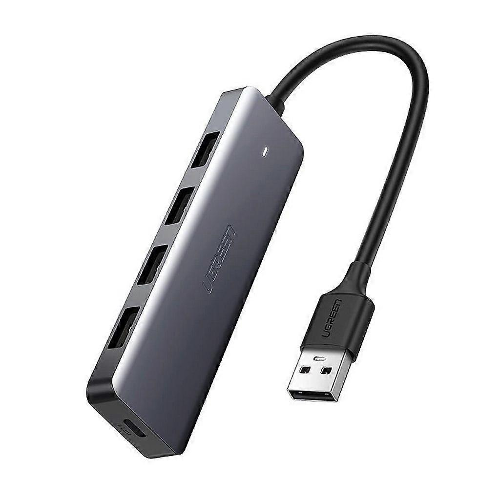 UGREEN HUB USB-A naar 4x USB-A 3.0 / 1x Micro USB Voeding - Grijs