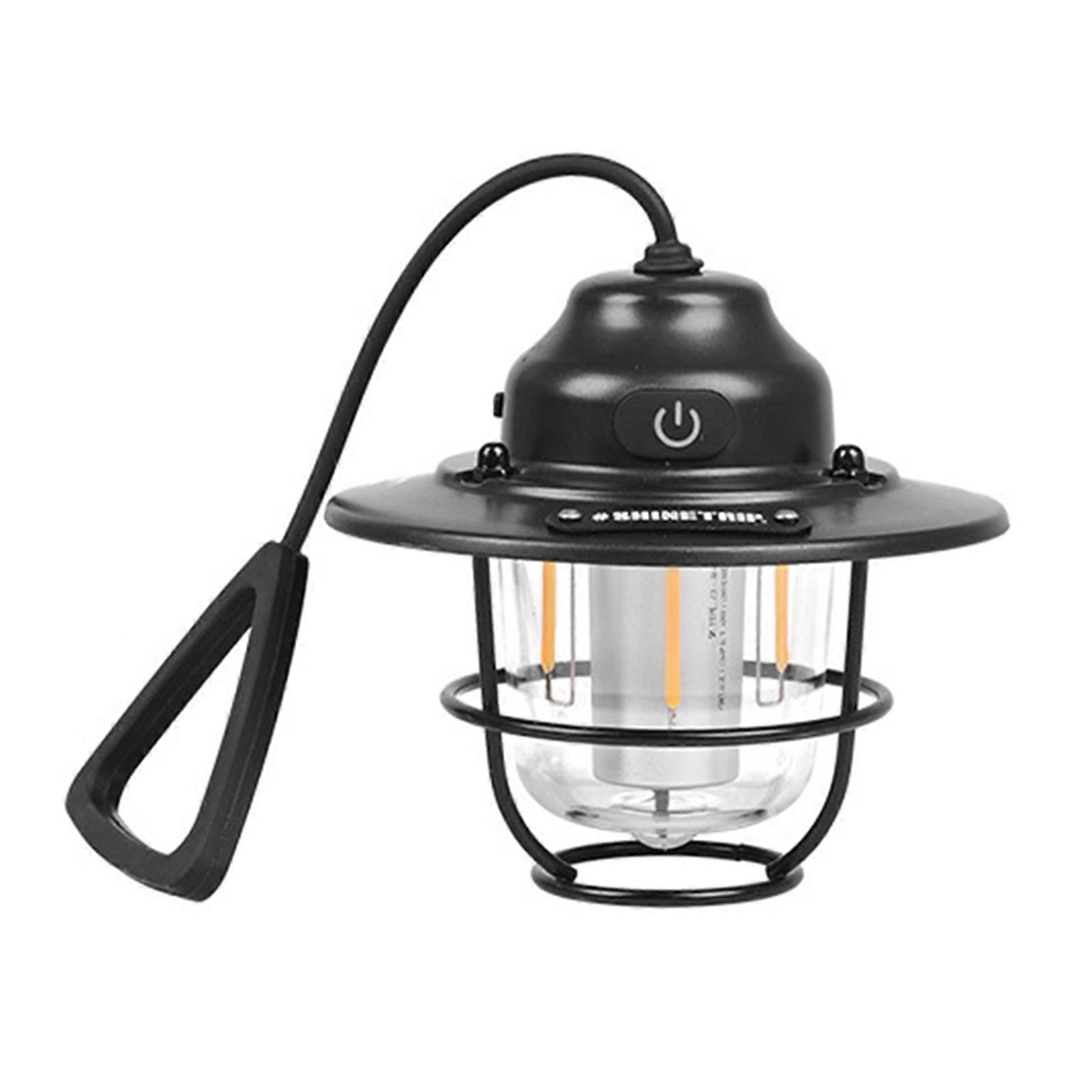 LED Camping Lantern Rechargeable Ultra-Bright Camping Light Waterproof Dimmable Hanging Retro Electric Lamp