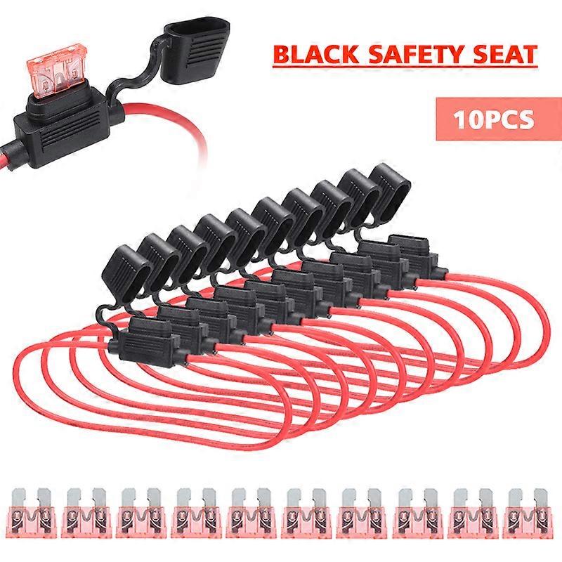 10pcs Auto Car Blade Inline Types ATC ATO Fuse Waterproof Holder 12V 32V 14 AWG Wire Cutoff Switch Socket