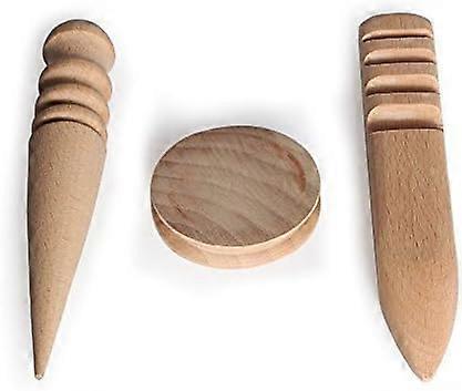New Leather Craft Edge Slicker Round Multi-Size Wood Burnisher 3 Patterns for Working Leather,2024 Ping