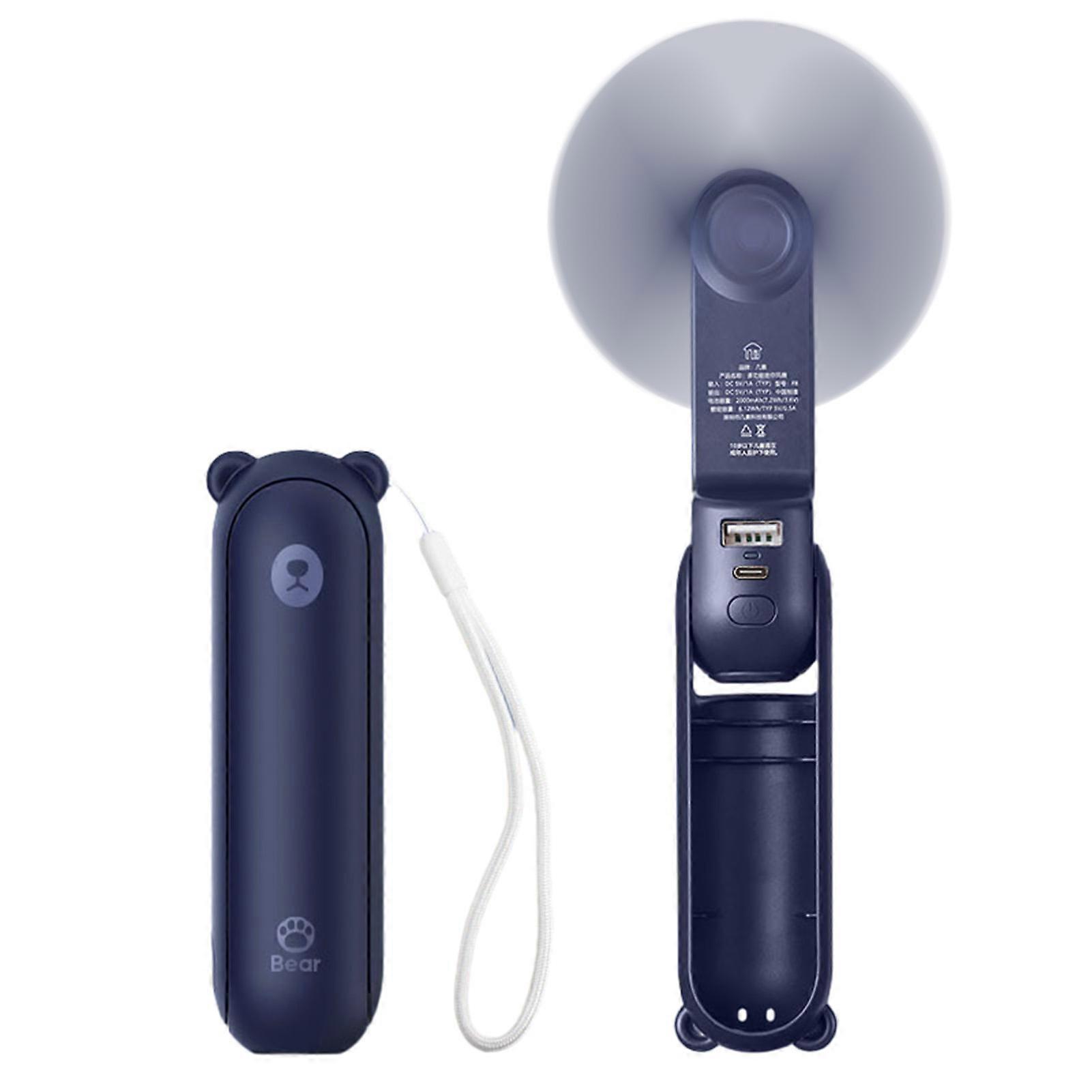 Portable Handhold Small Fan USB Charging Pocket Fan with Flashlight Fuction for Indoor Outdoor