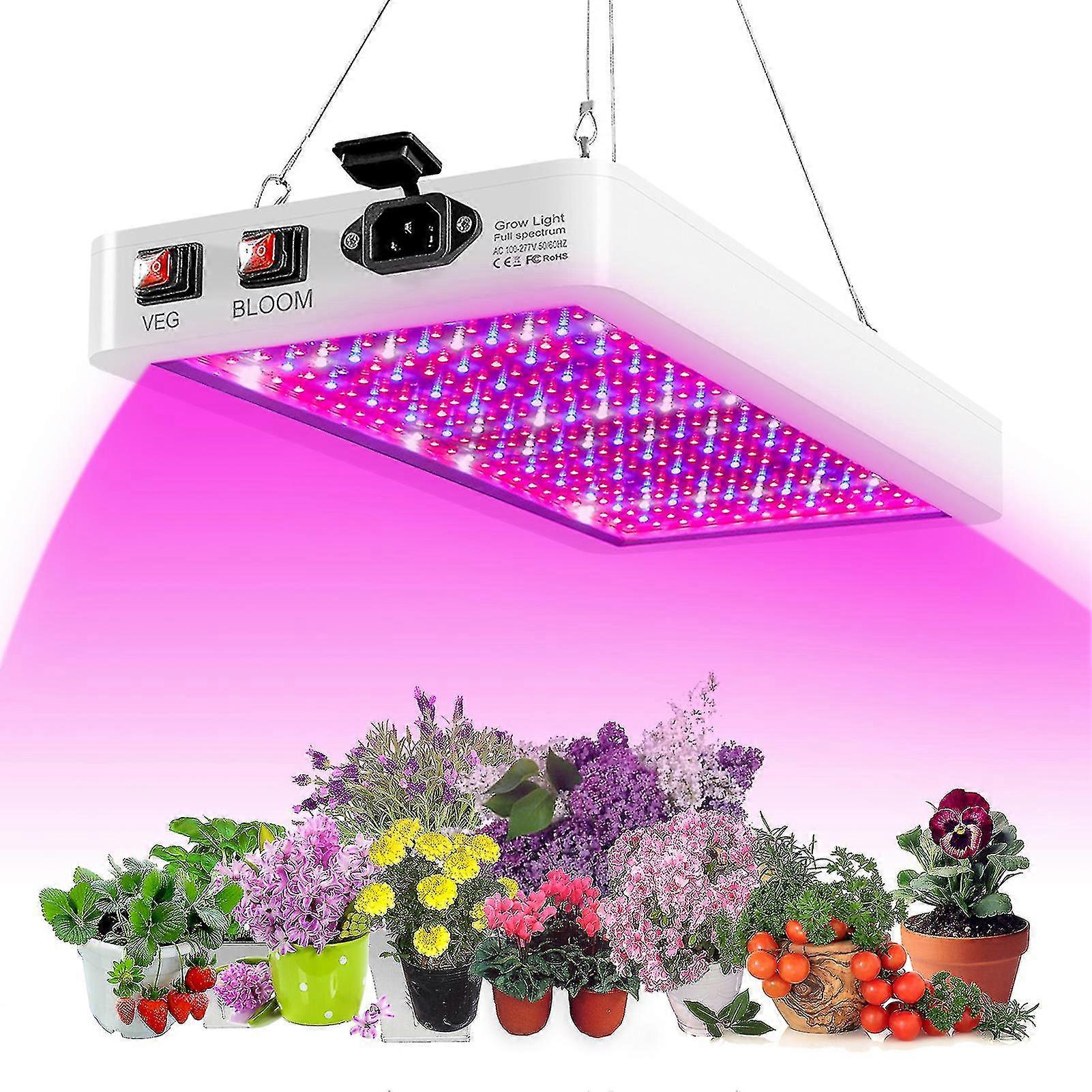 Lampe de croissance LED 2000 W pour plantes d'intérieur 312 LED à spectre complet Végétation et floraison Double interrupteur Lampes suspendues étanches IP65 pour semis