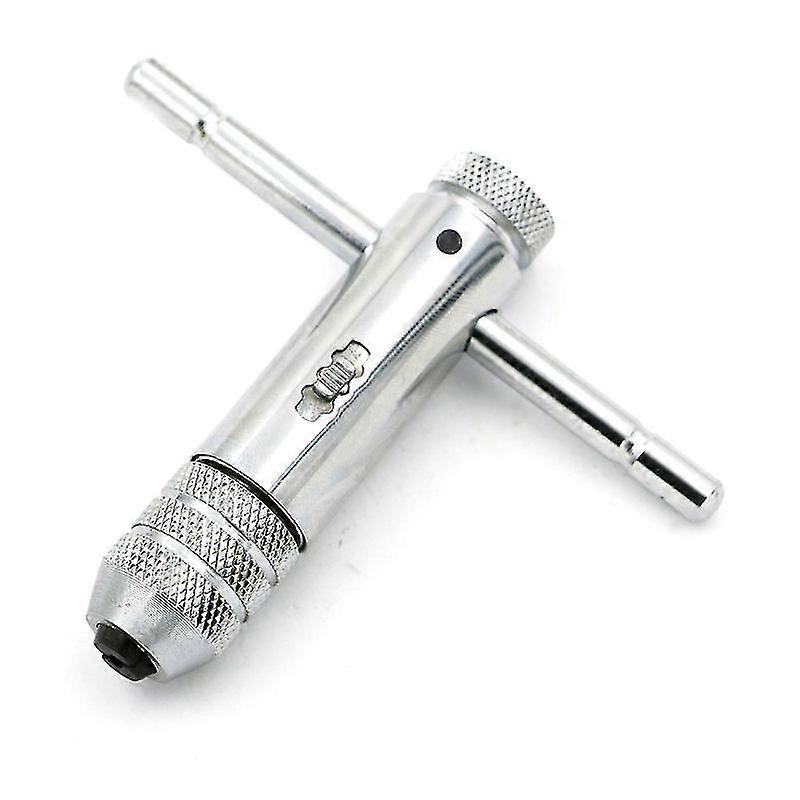 Wrench/hand Socket Tap Wrench M3-m8 T-handle Reversible Tap Holder With Screw Tap Ratchet Wrench Tapping Hand Tool Tap Machinist Tool(1pc, Silve