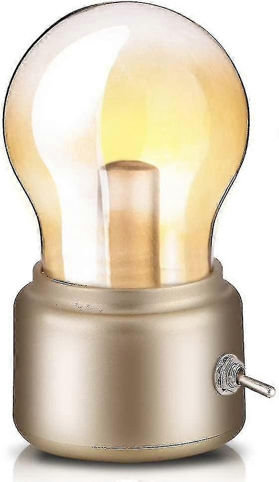 Retro Bulb Lamp Usb Rechargeable Led Night Light Mini Bedside Desk Lam