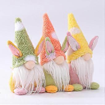 Easter Gnome Bunny , Handmade Plush Easter Faceless Ornaments Holding Egg, Indoor Spring Decor - Rabbit Ears