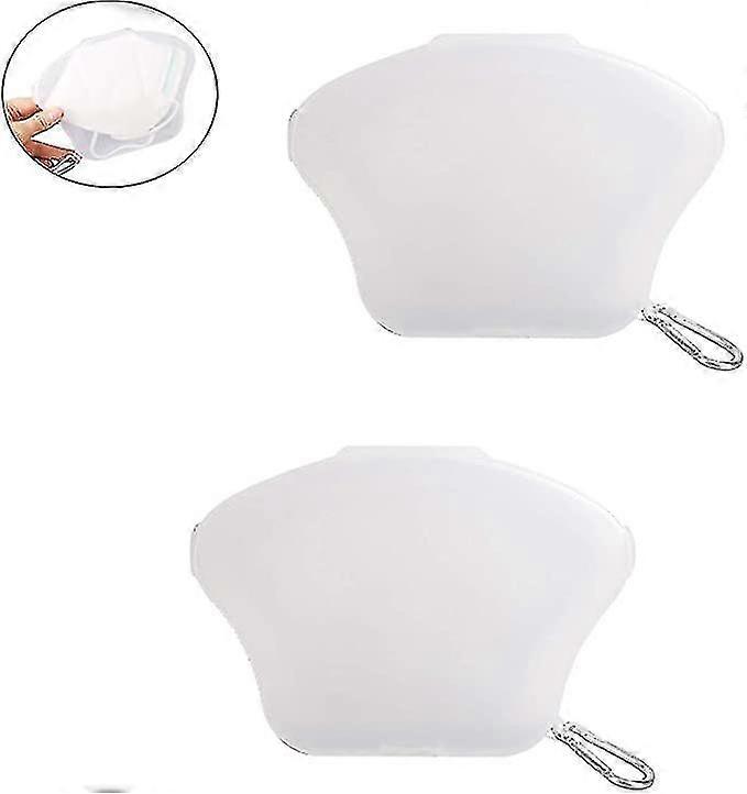 2 Pack Face Mask Box Mask Container With Keychain Waterproof Face Mask Organizer Mask Storage Case Portable Face Mask Holder Mask Keeper (2)