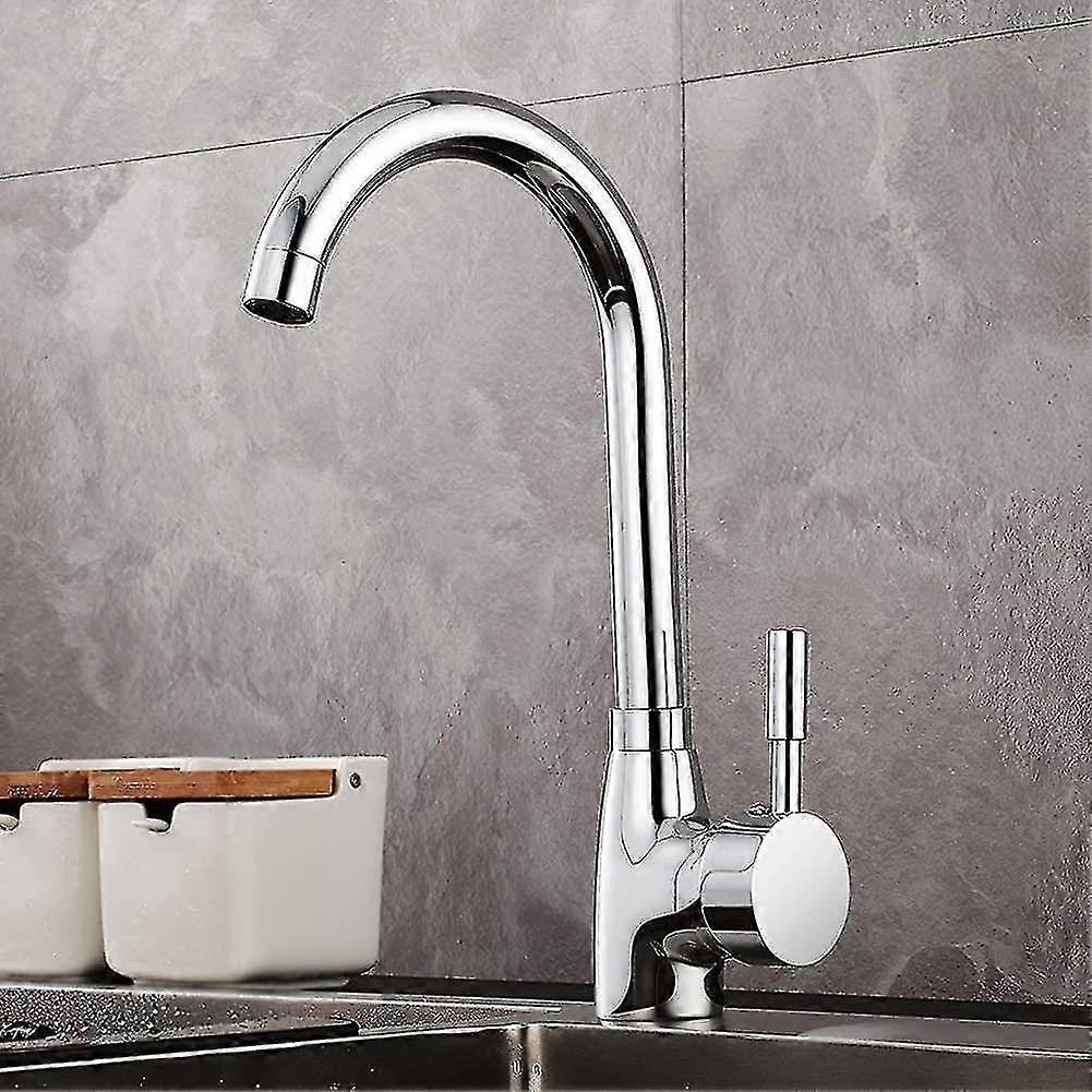 Kitchen Faucet, With 360 Rotatable Kitchen Mixer Tap And Adjustable Hot And Cold Faucet, Suitable For Kitchen Sink With Starlight Chrome Plating And D