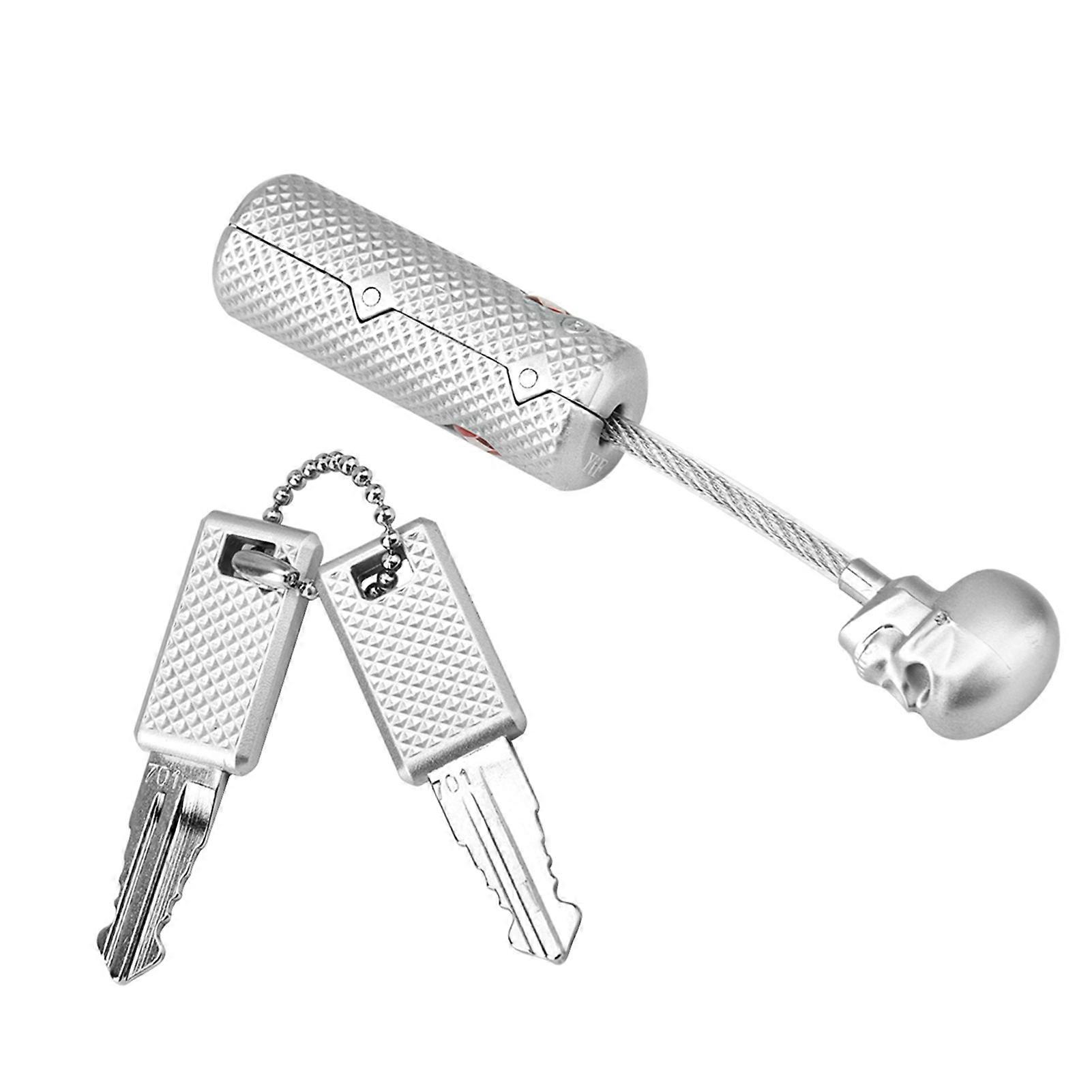 Safe Suitcase Lock Wire Rope Customs Password Skull Lock(Silver)