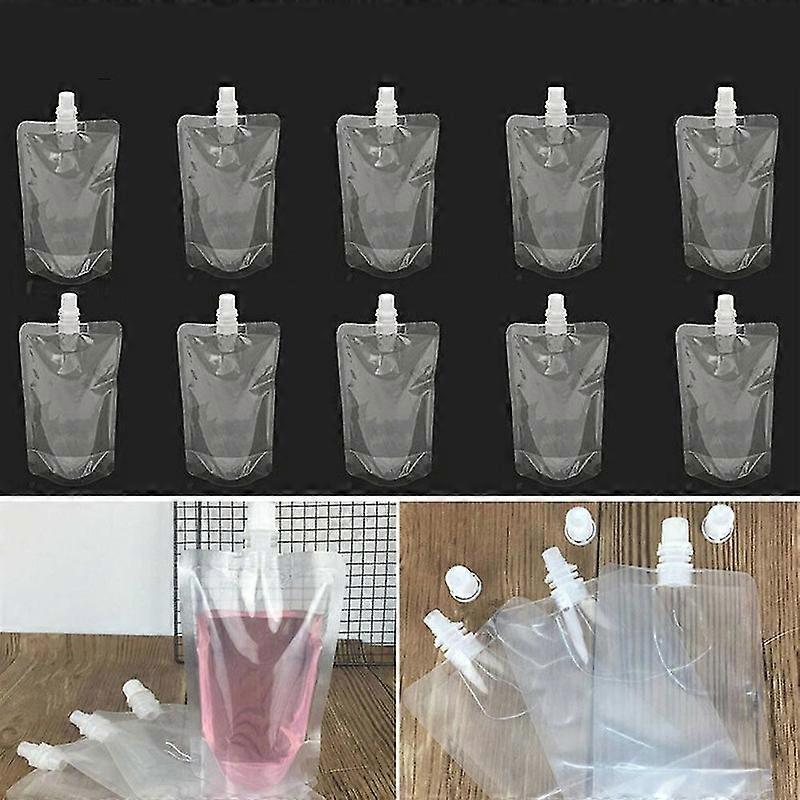 100pcs 200ml Stand Up Clear Plastic Bag Resealable Transparent Pouch